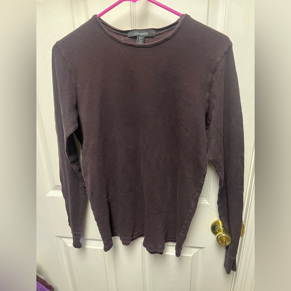 Heritage 1981 forever xxi s small men long sleeve thermal tee 100% cotton